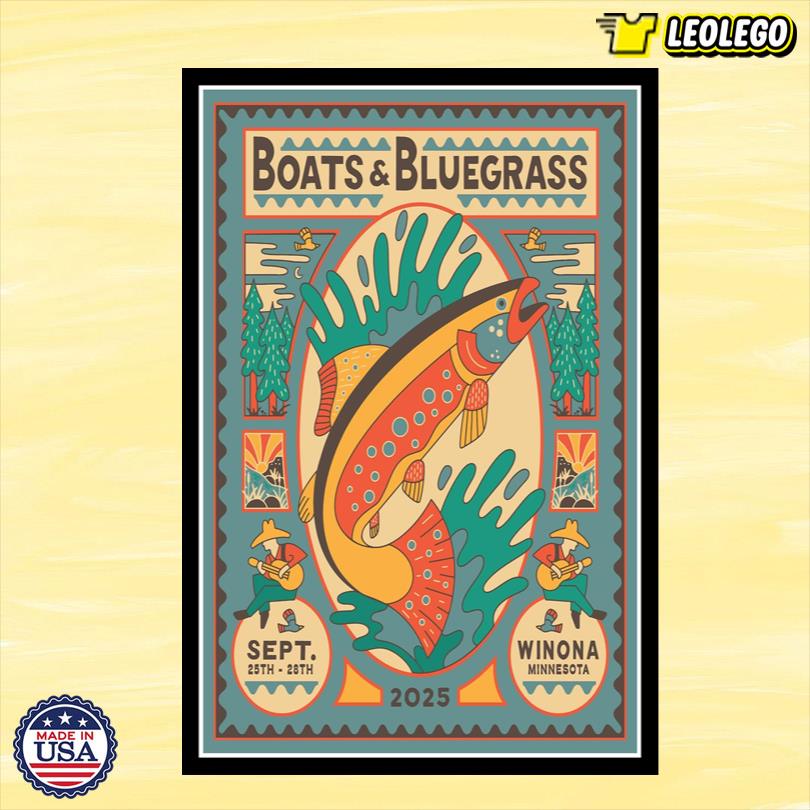 Boats And Bluegrass Sep 25-26 2025 Winona Minnesota Festival Poster