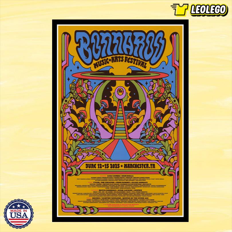 Bonnaroo Manchester, TN June 12-13 2025 Tour Poster