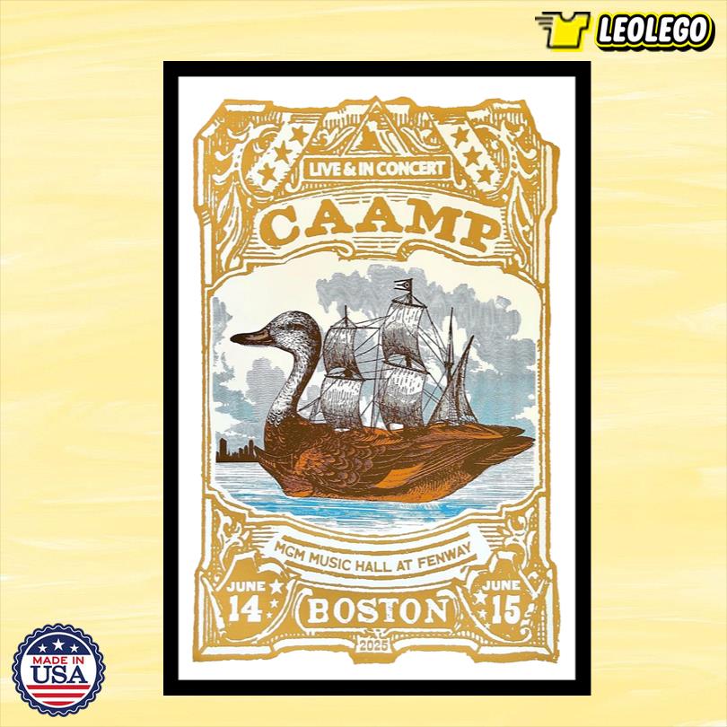 Caamp MGM Music Hall At Fenway June 14-15 2025 Boston, MA Concert Poster
