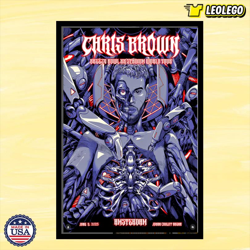 Chris Brown Amsterdam, NL June 8 2025 Festival Poster