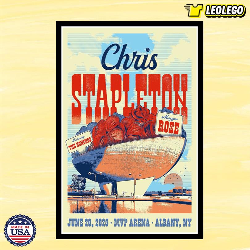 Chris Stapleton MVP Arena Albany, NY June 20 2025 Tour Poster