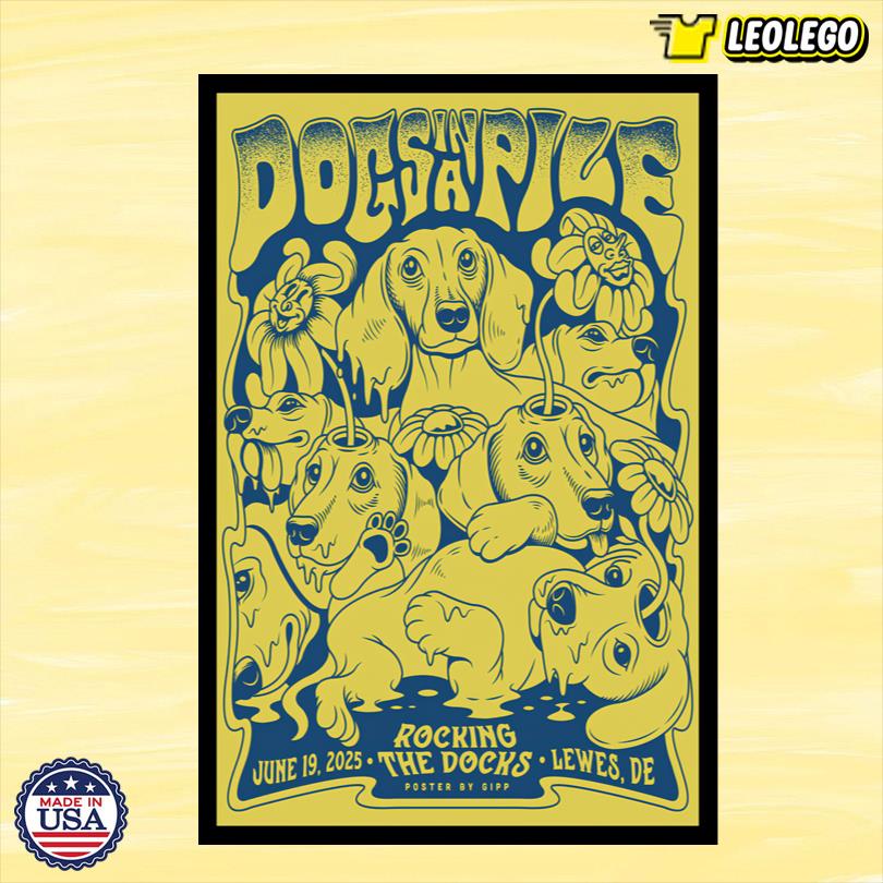 Dogs In A Pile Lewes, DE June 19 2025 Concert Poster
