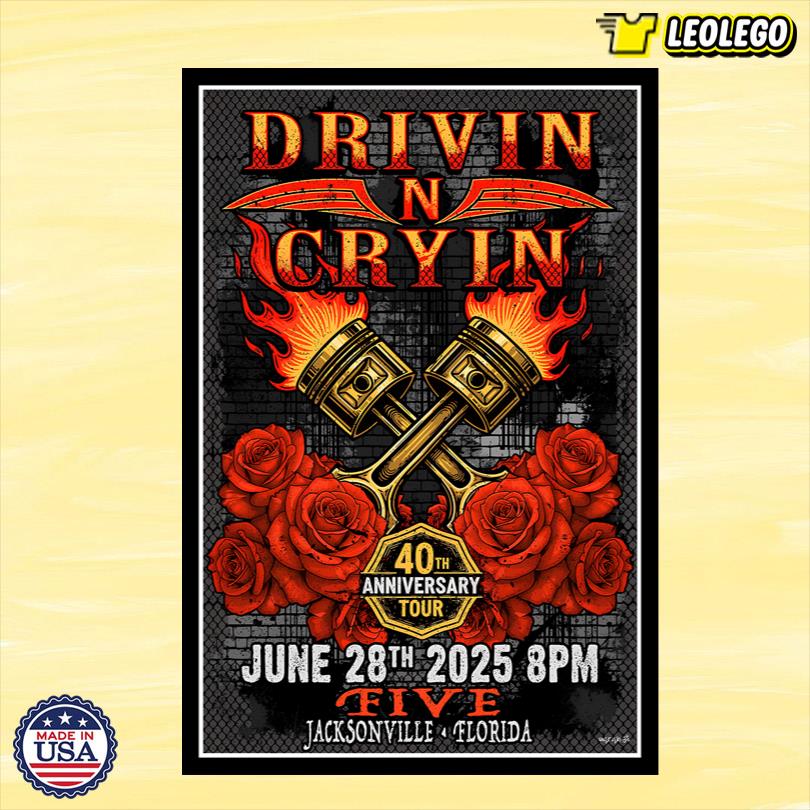 Drivin N Cryin FIVE Jacksonville, FL June 28 2025 Tour Poster