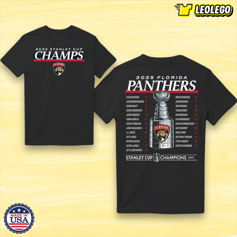 Florida Panthers Stanley Cup Champions Give and Go Roster 2025 Tee
