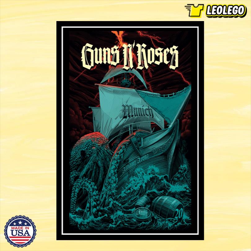 Guns N Roses June 20 2025 Munich, Germany Event Poster