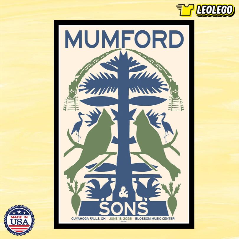 Mumford & Sons Cuyahoga Falls, OH June 18 2025 Poster Artwork