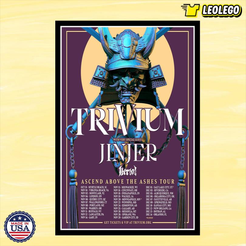 Trivium Ascend Above The Ashes Tour 2025 Limited Poster